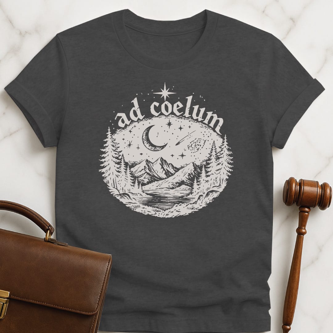 cool law graduate tee that says ad coelum featuring night sky in grey