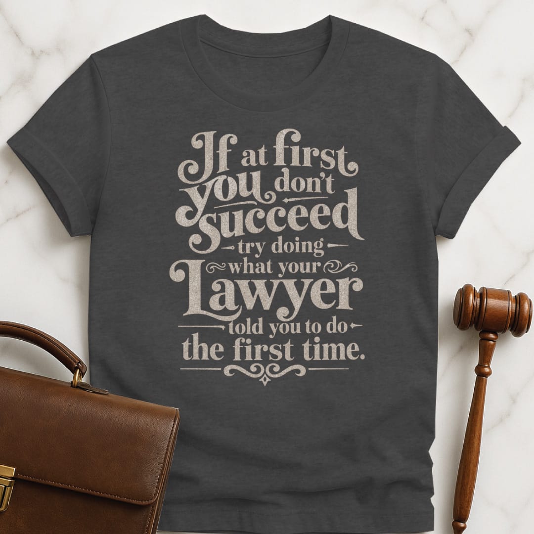 funny law school t-shirt that says If at first you dont succeed try in grey