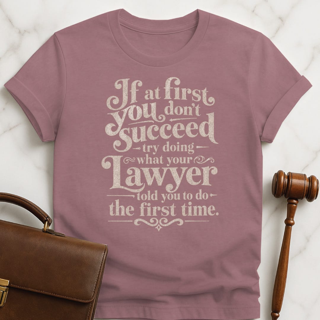 cool law school grad tee that says If at first you dont succeed try in heather mauve